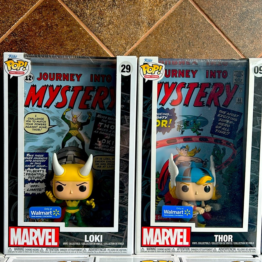 Thor and Loki Comic Covers Funko Pops